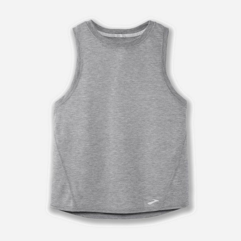 Brooks Distance Womens Running Tank Top Ireland Heather Ash/Grey (OTVQ-12386)